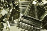 Gleaming Striated Cubic Pyrite Cluster - Peru #372791-1